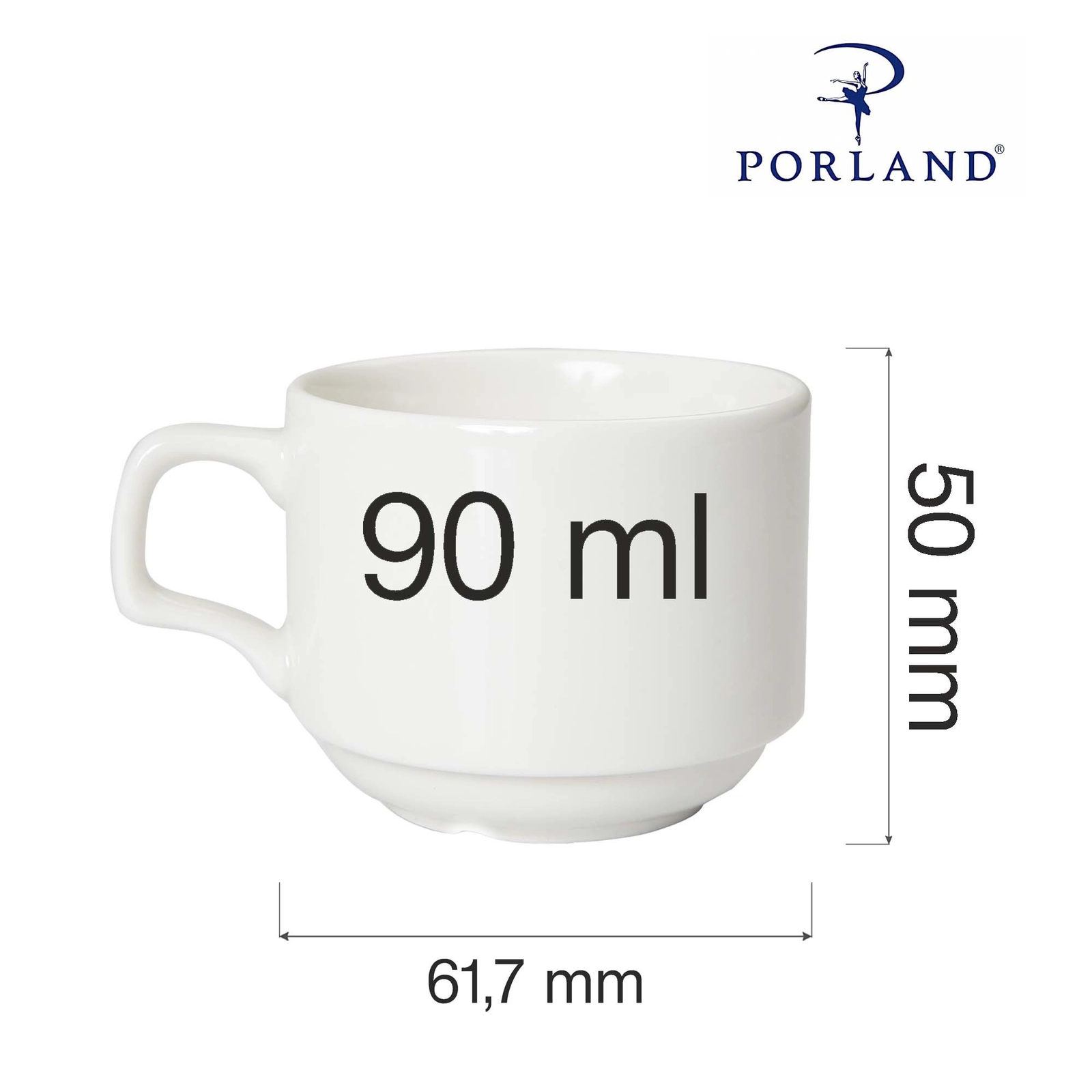 Filiżanka sztaplowana, 90 ml | PORLAND, Dove