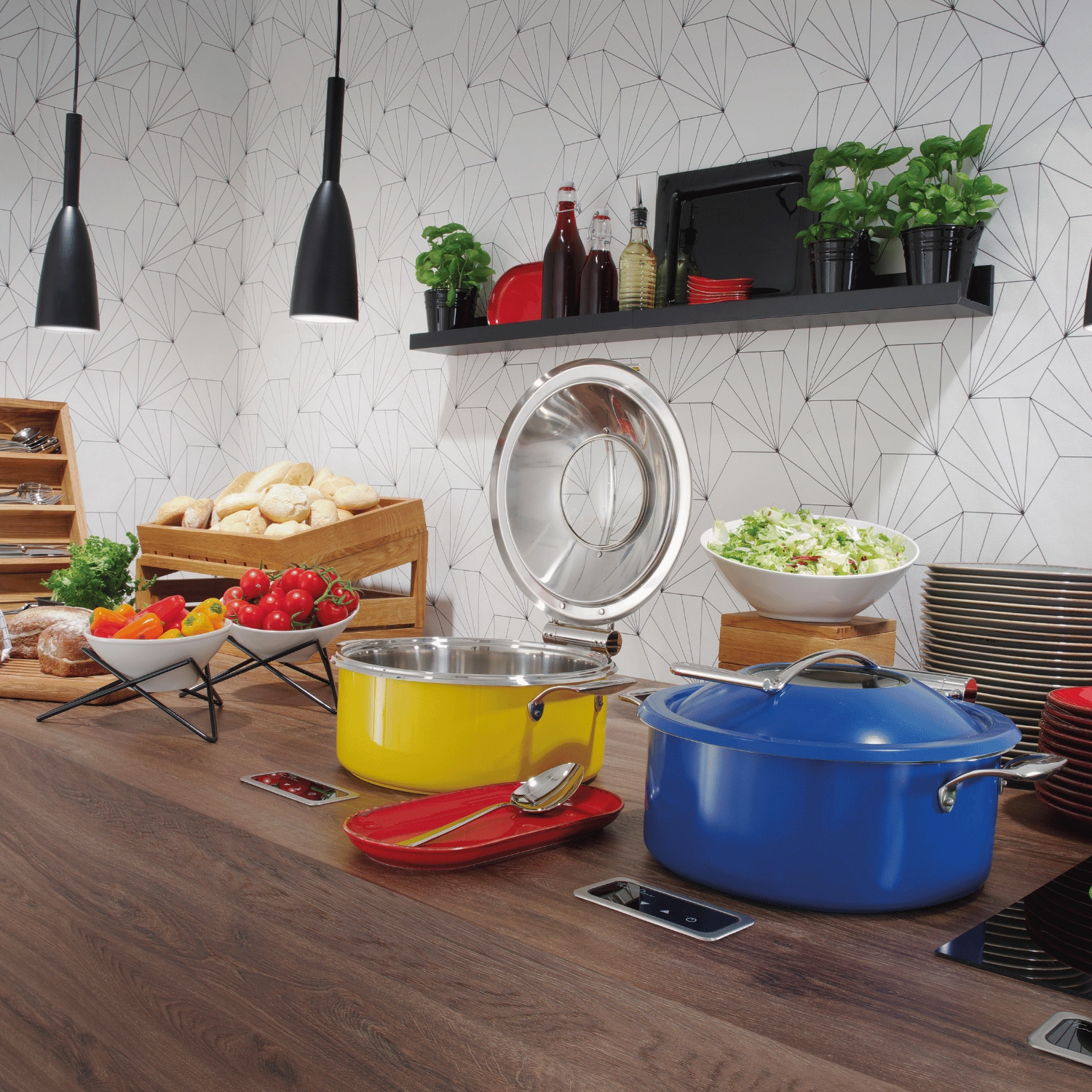 Grzałka indukcyjna do wbudowania w blat z regulacją mocy, ø245×70 mm, 0,8 kW | FINE DINE, 239193