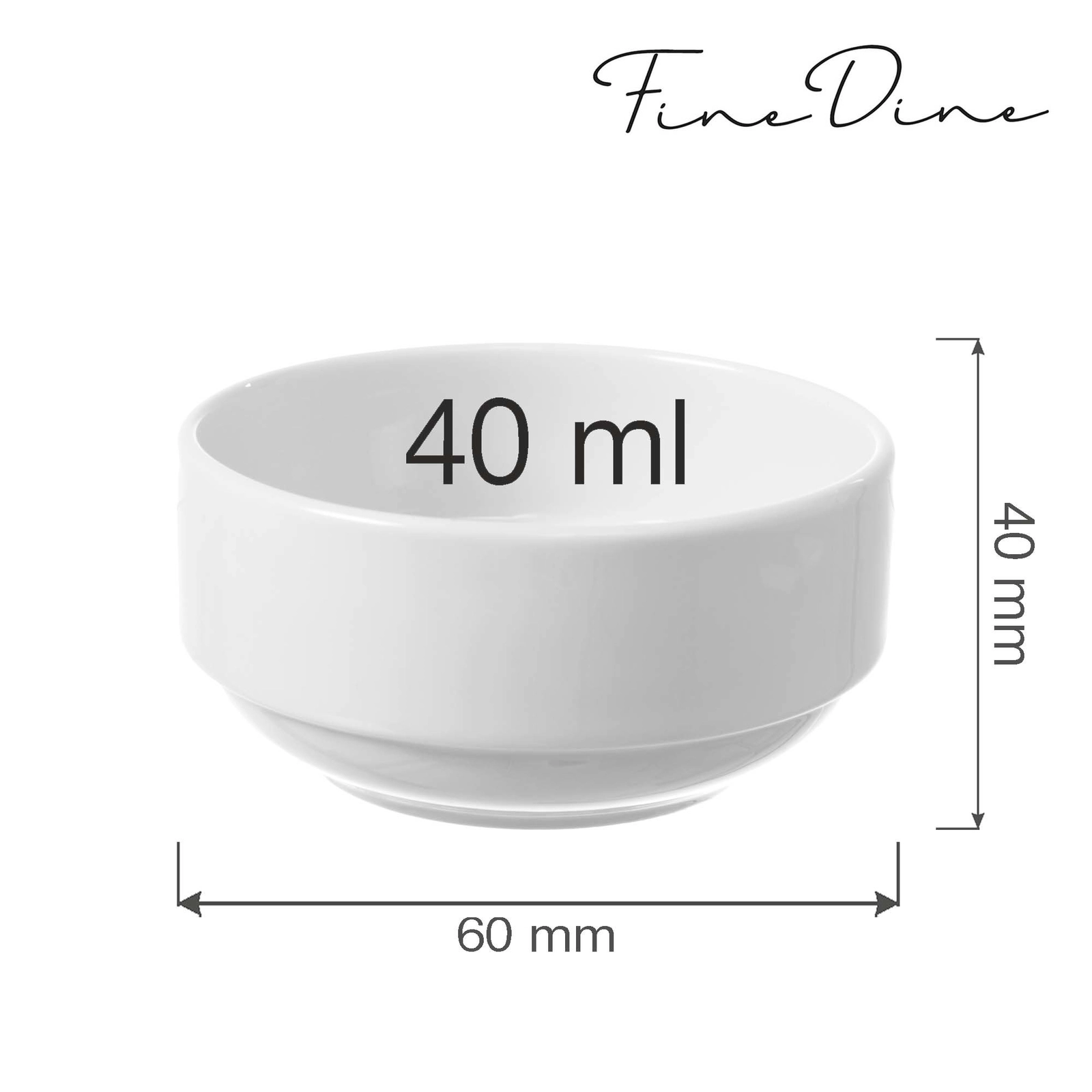 Miseczka sztaplowana, 40 ml, Ø60 mm | FINE DINE, Bianco
