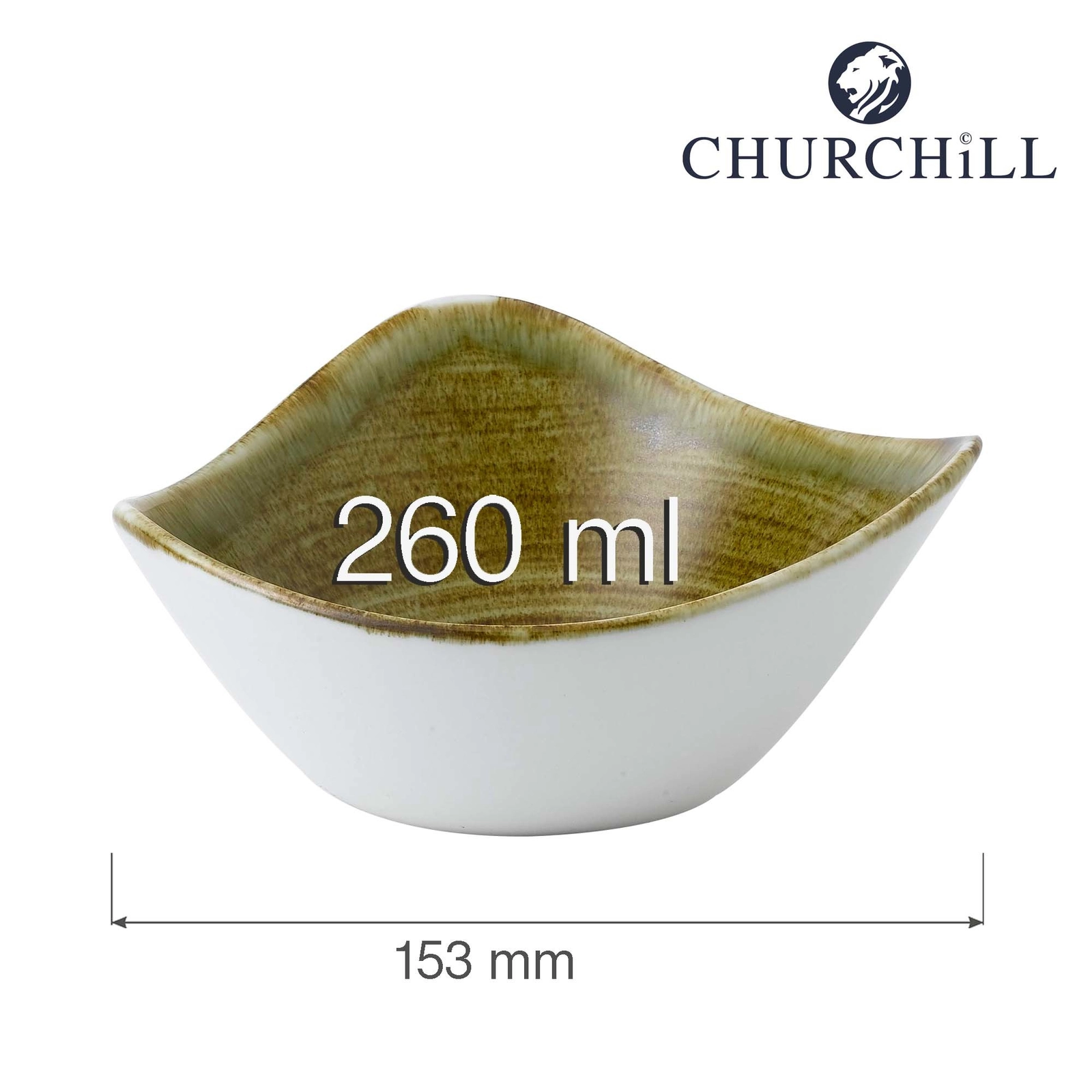 Miska trójkątna, Ø153 mm | CHURCHILL, Stonecast Plume Green