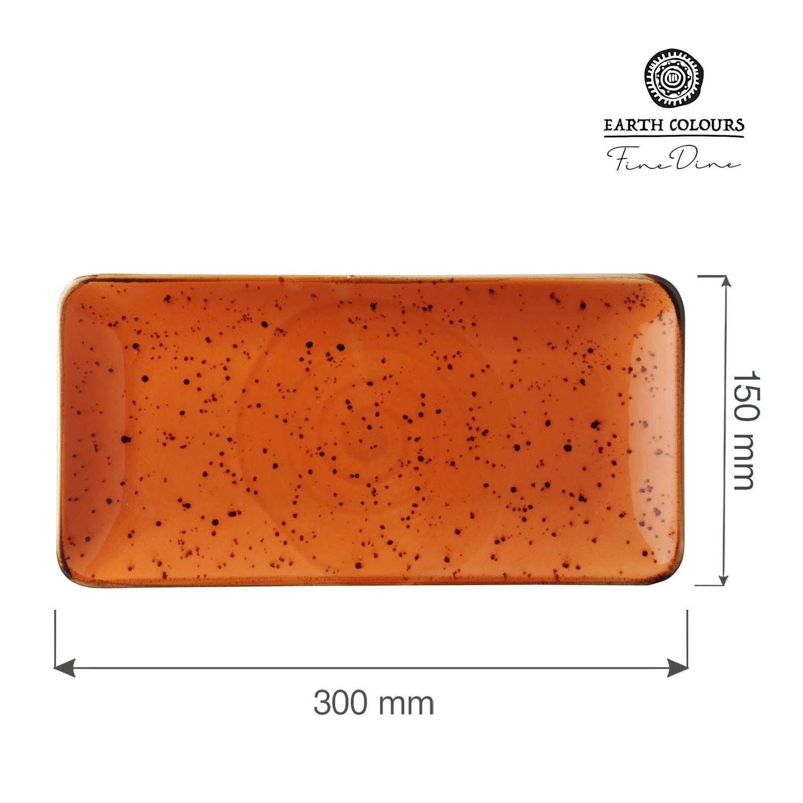 Talerz prostokątny, 300x150 mm, pomarańczowy | FINE DINE, Dahlia