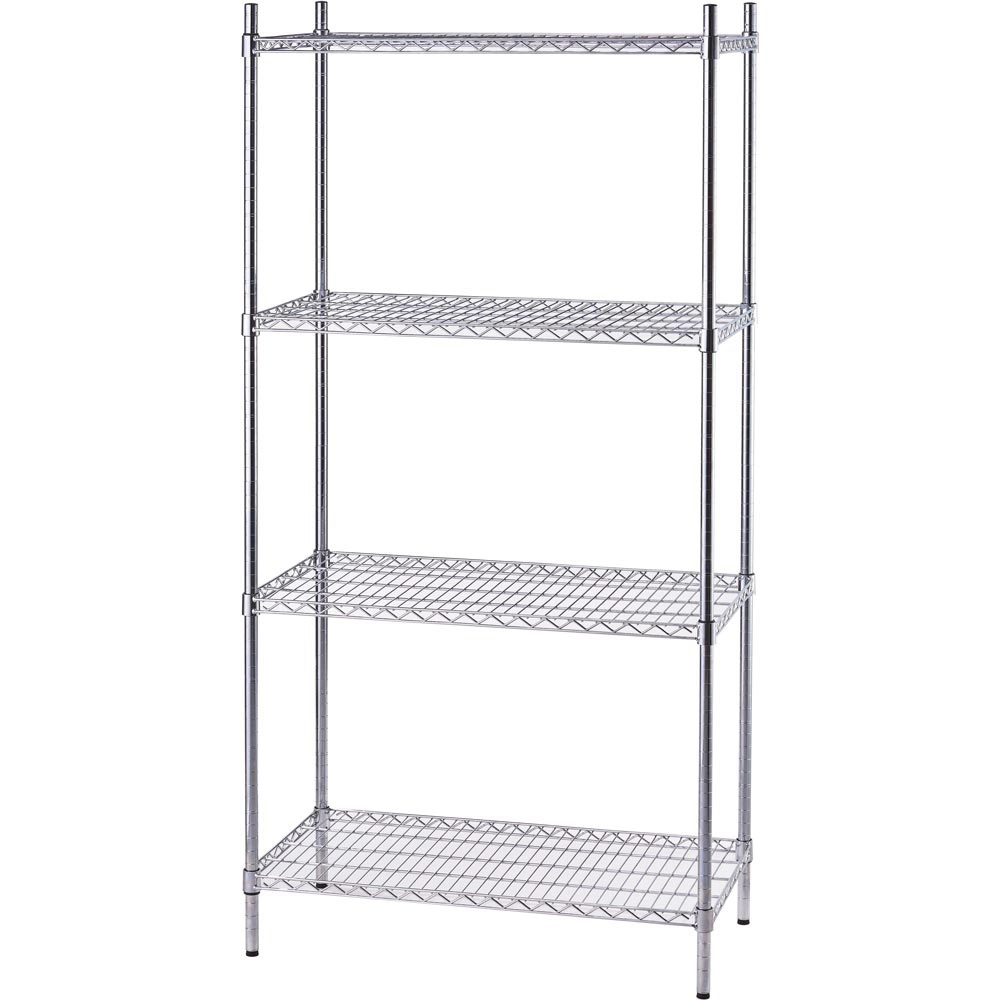 Regał magazynowy chromowany 4-półkowy 910x455x1800 mm | STALGAST, 680092