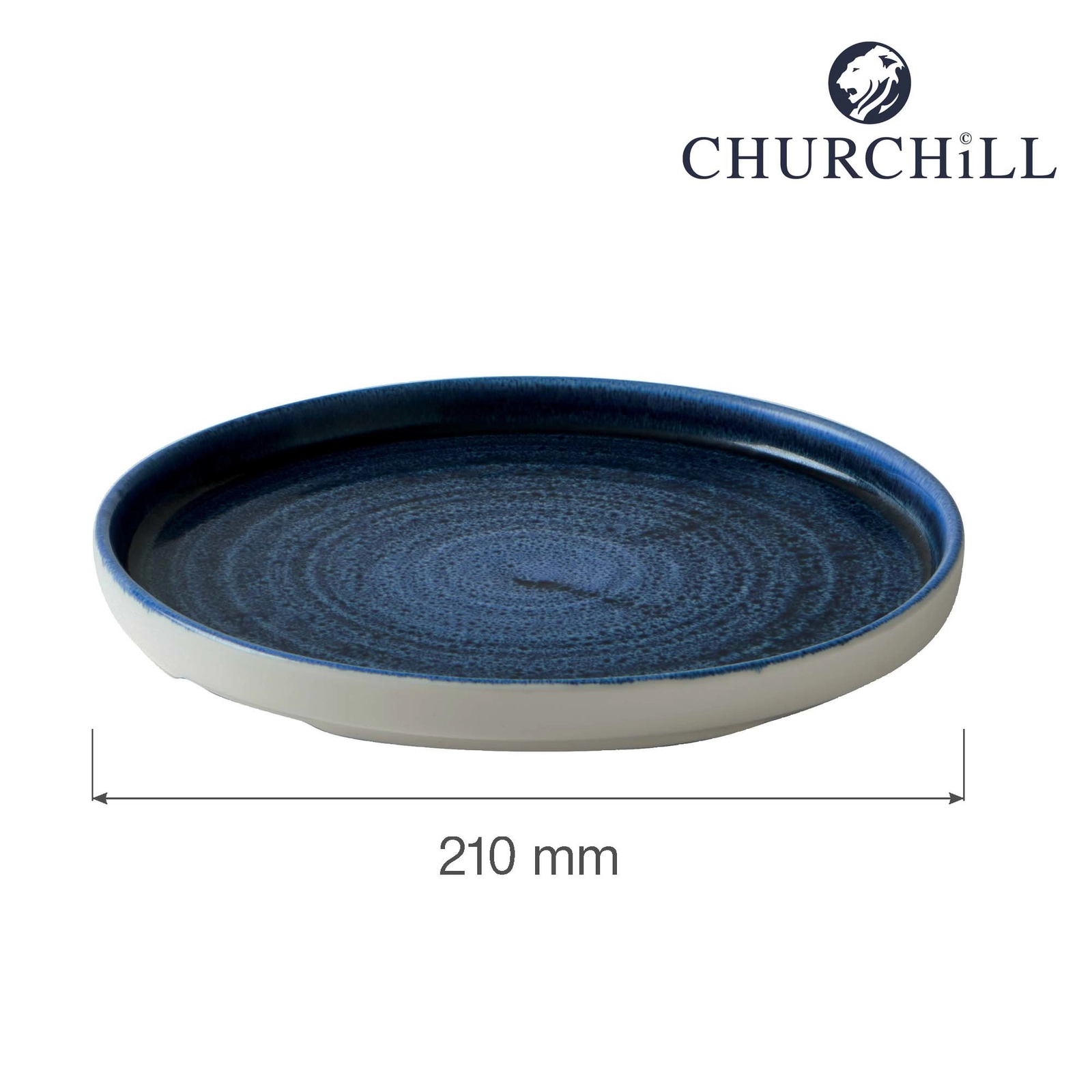 Talerz z wysokim rantem Plume Ultramarine, Ø210 mm | CHURCHILL, Stonecast Plume Ultramarine