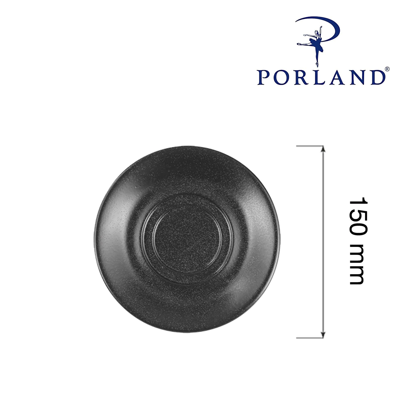 Spodek do filiżanki sztaplowanej, Ø150 mm, czarny | PORLAND, Seasons Coal