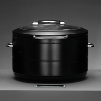 Podgrzewacz indukcyjny okrągły ze szklaną pokrywą, 9 l, czarny | FINE DINE, De Luxe Black