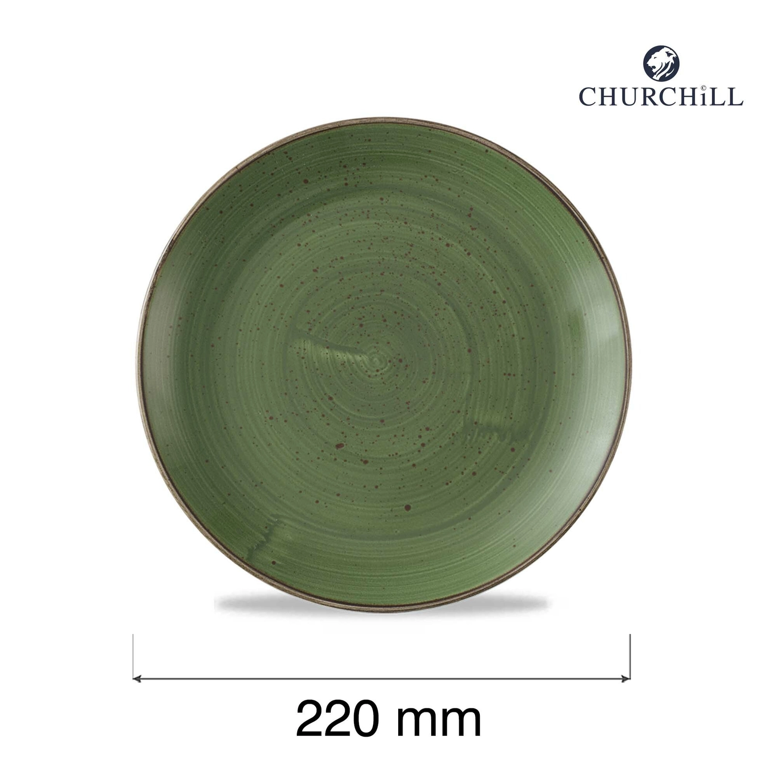 Talerz płytki Ø220 mm, zielony | CHURCHILL, Stonecast Sorrel Green