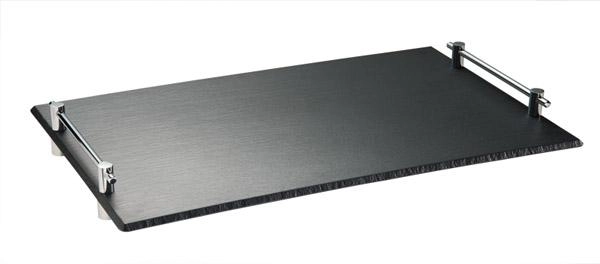 Taca z melaminy GN 1/1, 530x325 mm, czarna z uchwytami | APS, Slate