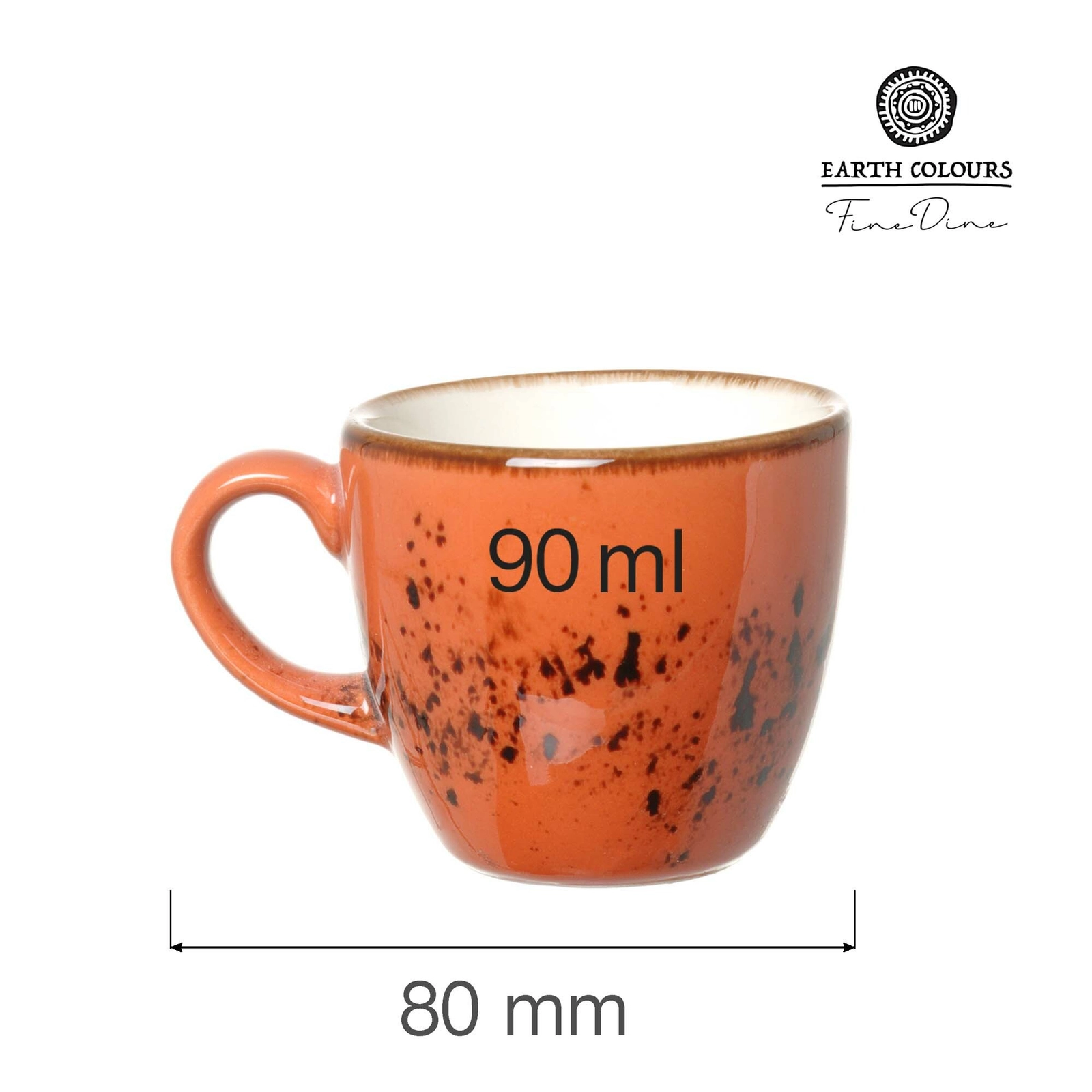 Filiżanka do espresso, 90 ml, pomarańczowa | FINE DINE, Dahlia