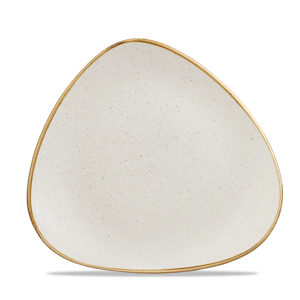 Talerz trójkątny, Ø229 mm | CHURCHILL, Stonecast Barley White