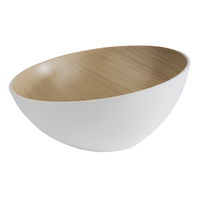 Miska z melaminy 2,6 l, 285x140 mm, biało-brązowa | APS, 84924