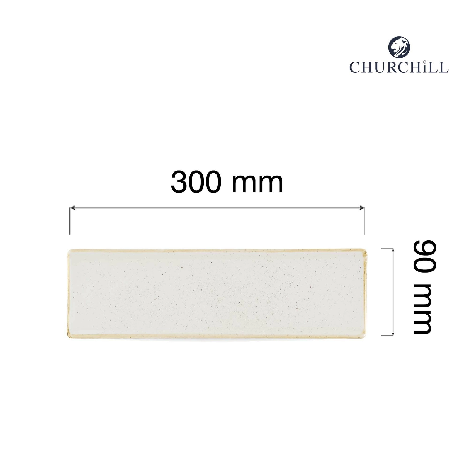 Taca porcelanowa, 300×90 mm, kremowa | CHURCHILL, Stonecast Barley White