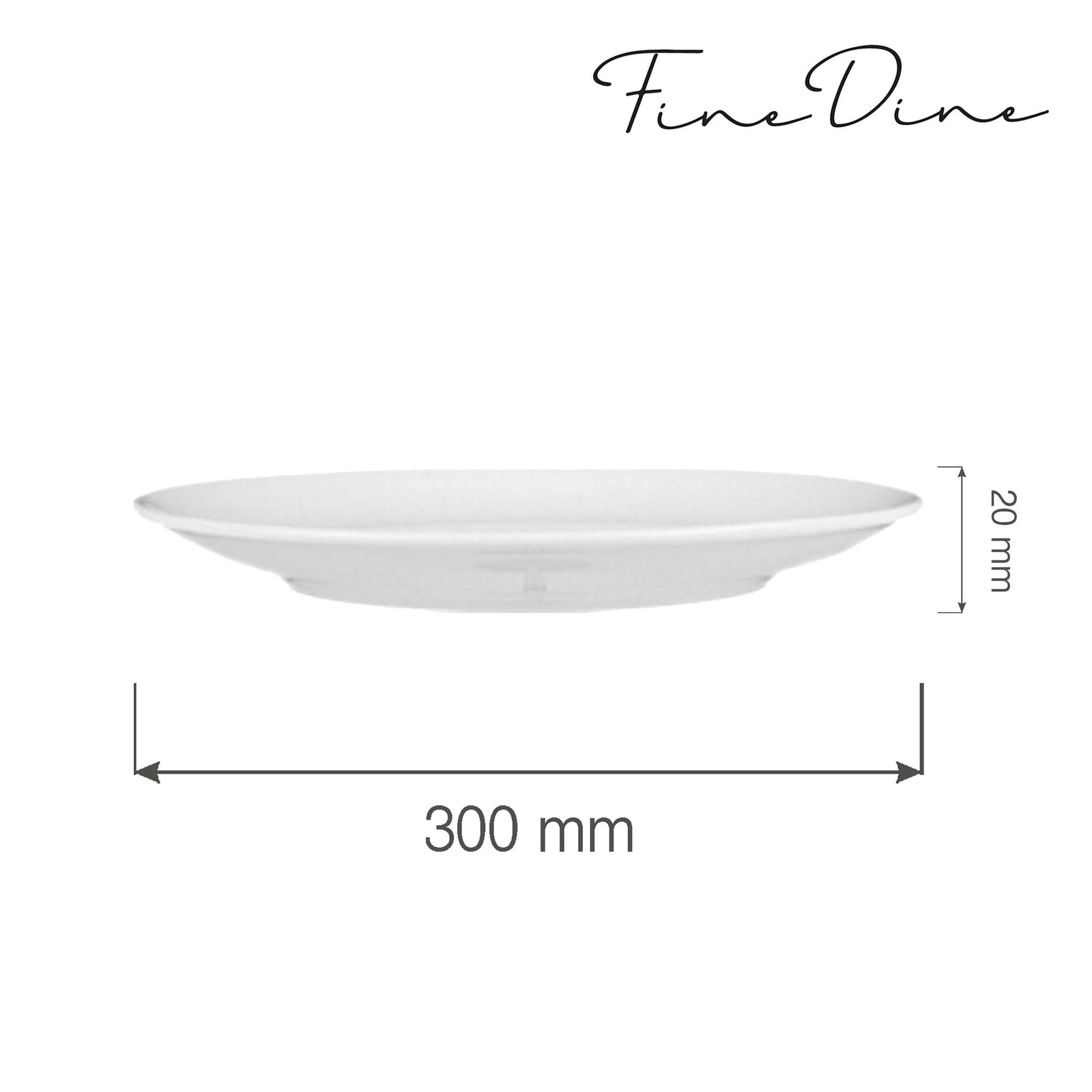 Talerz bez rantu, Ø300 mm | FINE DINE, Bianco