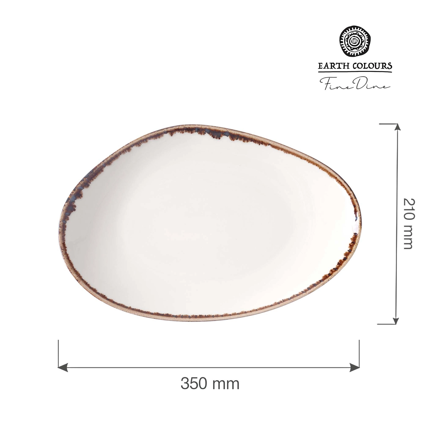 Talerz o organicznym kształcie, 350×210 mm, pomarańczowy | FINE DINE, Vanilla
