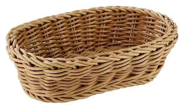 Koszyk owalny z polipropylenu 190x120x60 mm, beżowy | APS, Profi Line