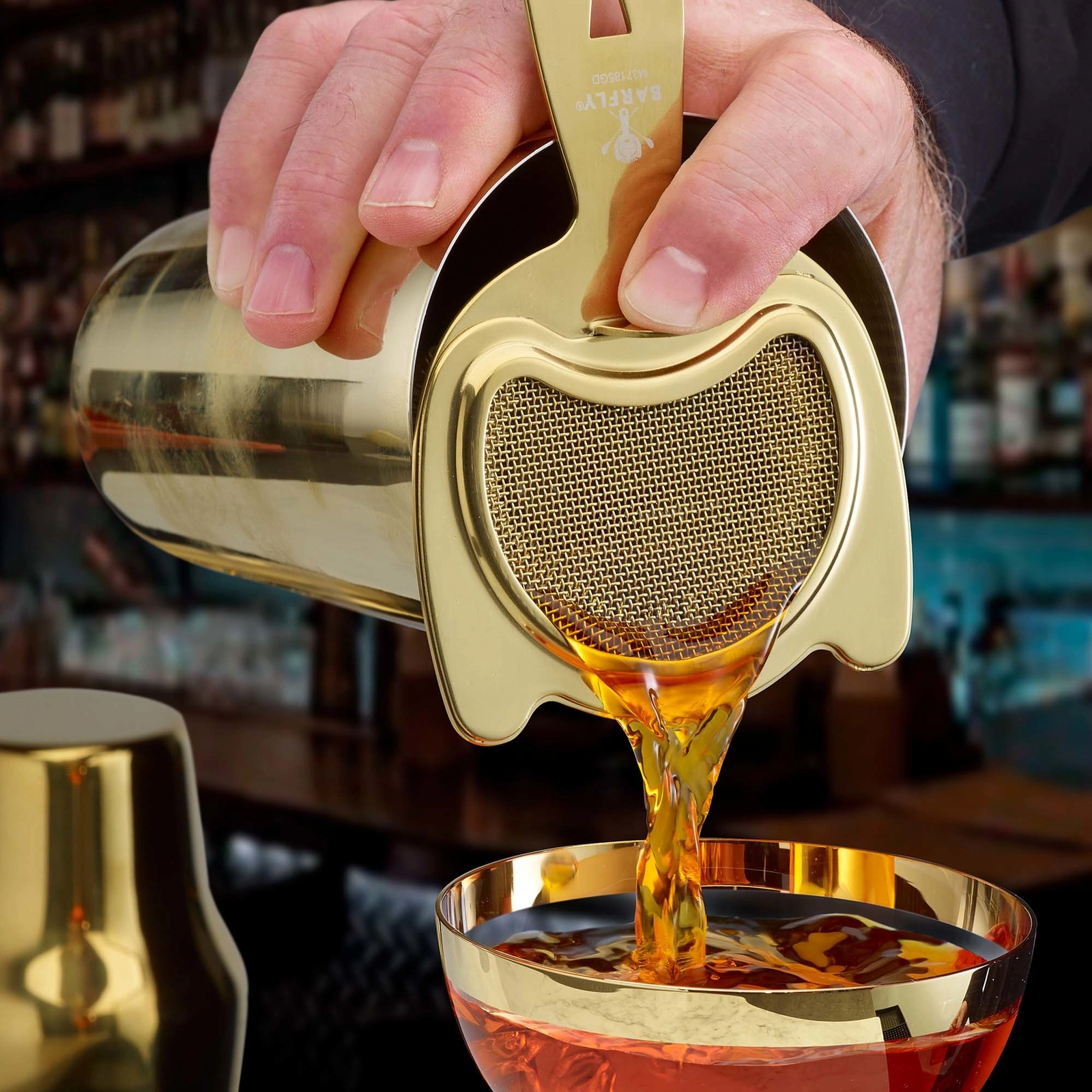 Łyżka barmańska, 400 mm, złota | BARFLY, M37013GD