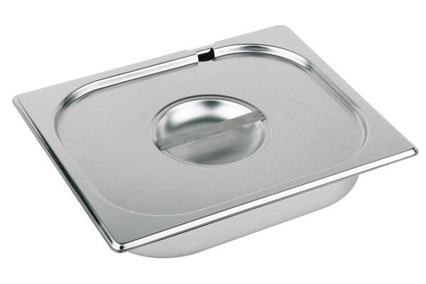 Pokrywka GN 1/3 ze stali nierdzewnej z wycięciem na łyżkę, 325x176 mm | APS, 81391