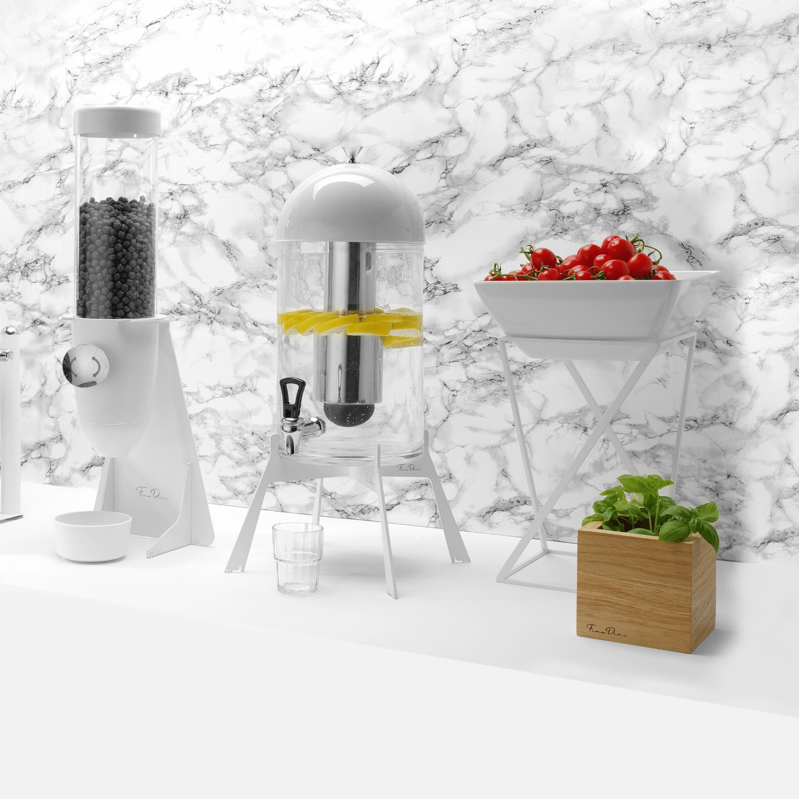 Miska kwadratowa z melaminy do ekspozytora 171554, biała, 190×190×90 mm | FINE DINE, Melamina