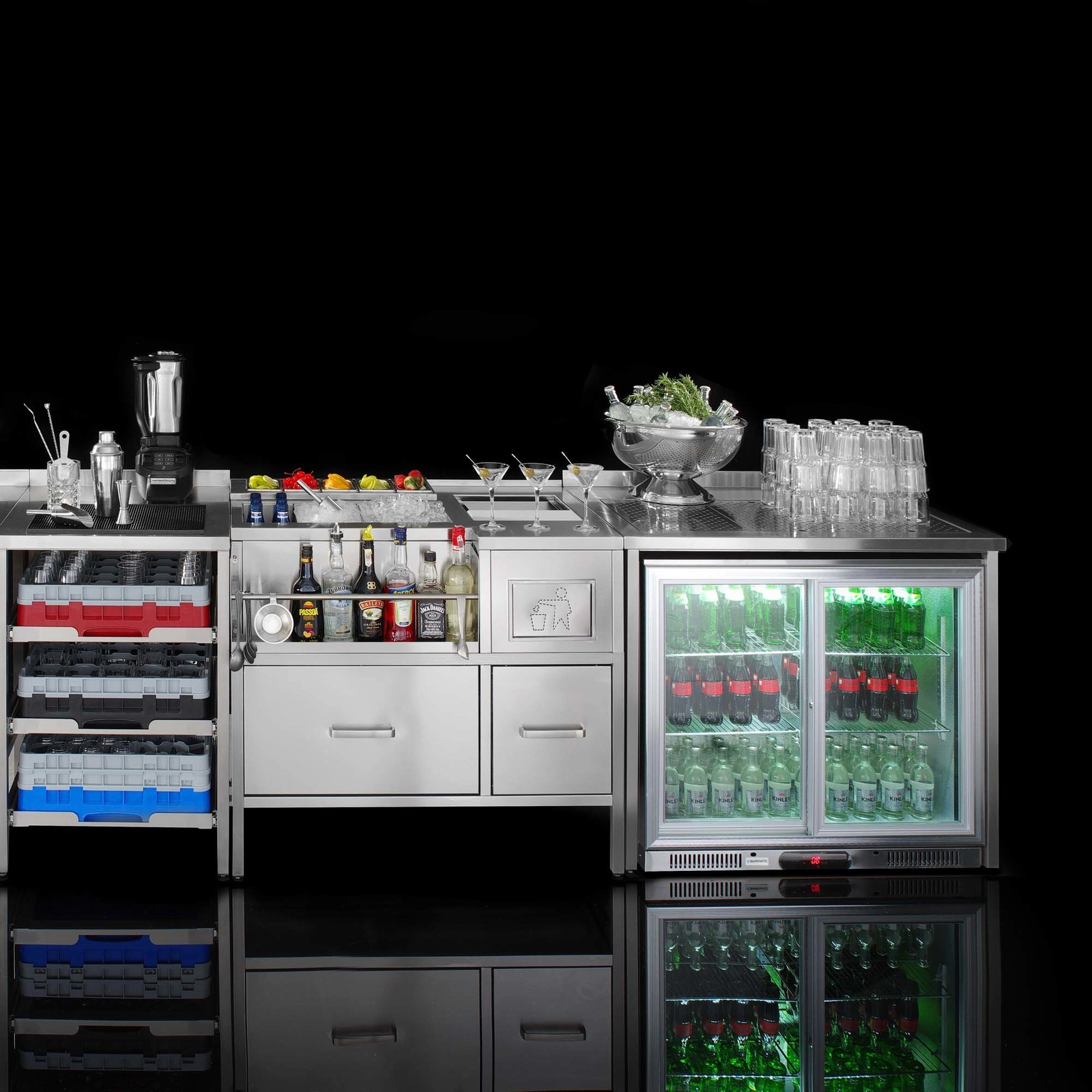 Stół barowy ze stali nierdzewnej, 1000x650x900 mm | BARMATIC, Oxygen