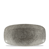 Talerz podłużny, 298x153 mm | CHURCHILL, Raku Quartz Black