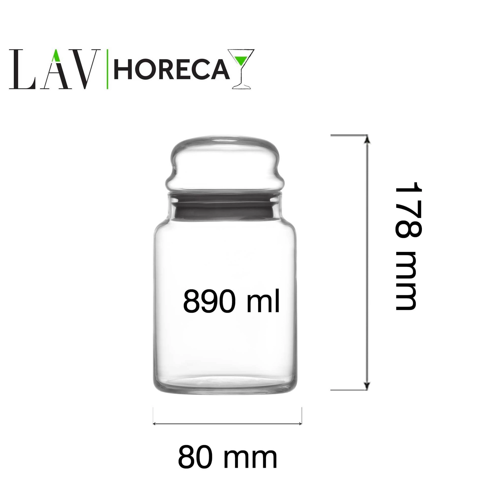 Słoik z pokrywką, 890 ml, przezroczysty | LAV, Phuket