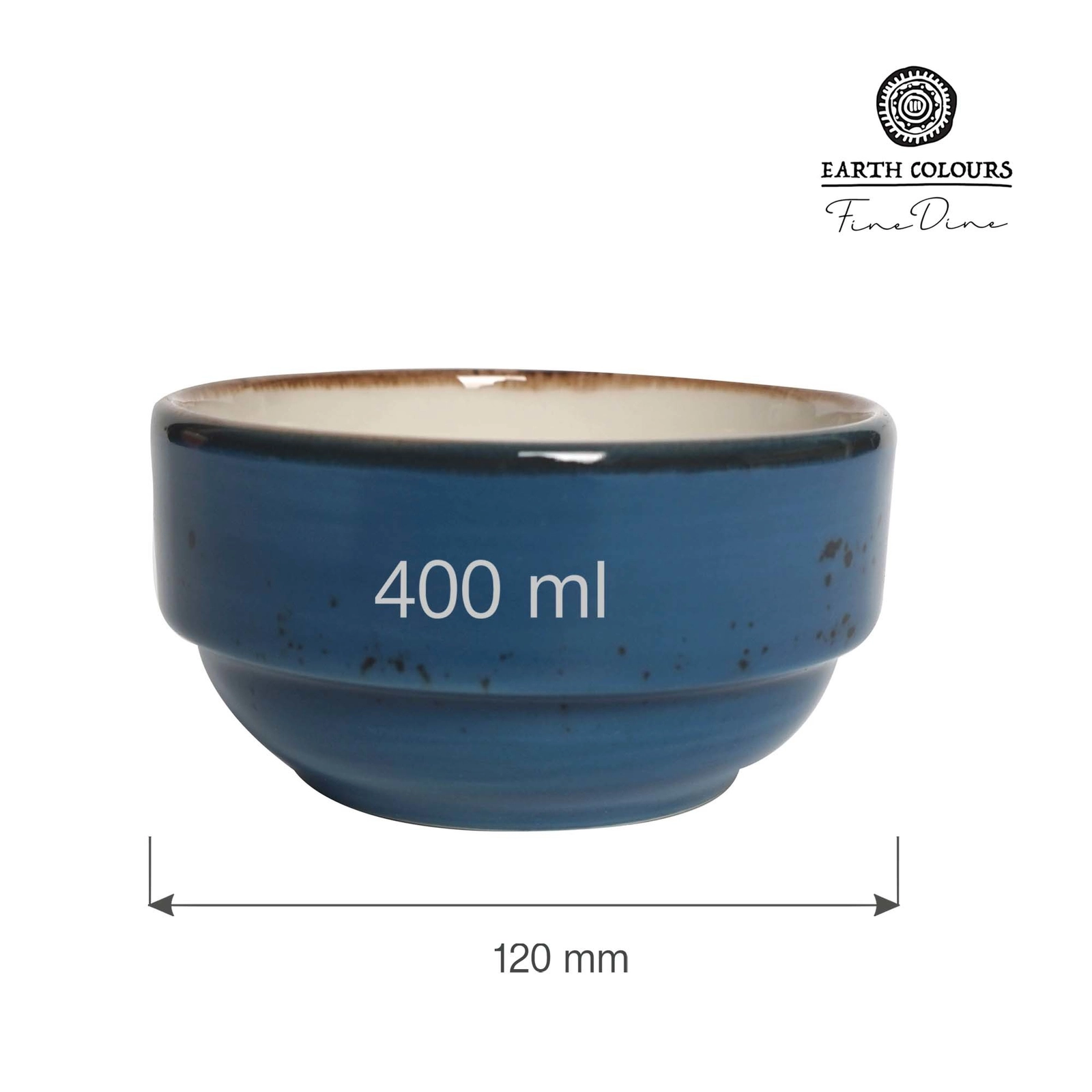 Miska sztaplowana, Ø120 mm, 400 ml, niebieska | FINE DINE, Iris