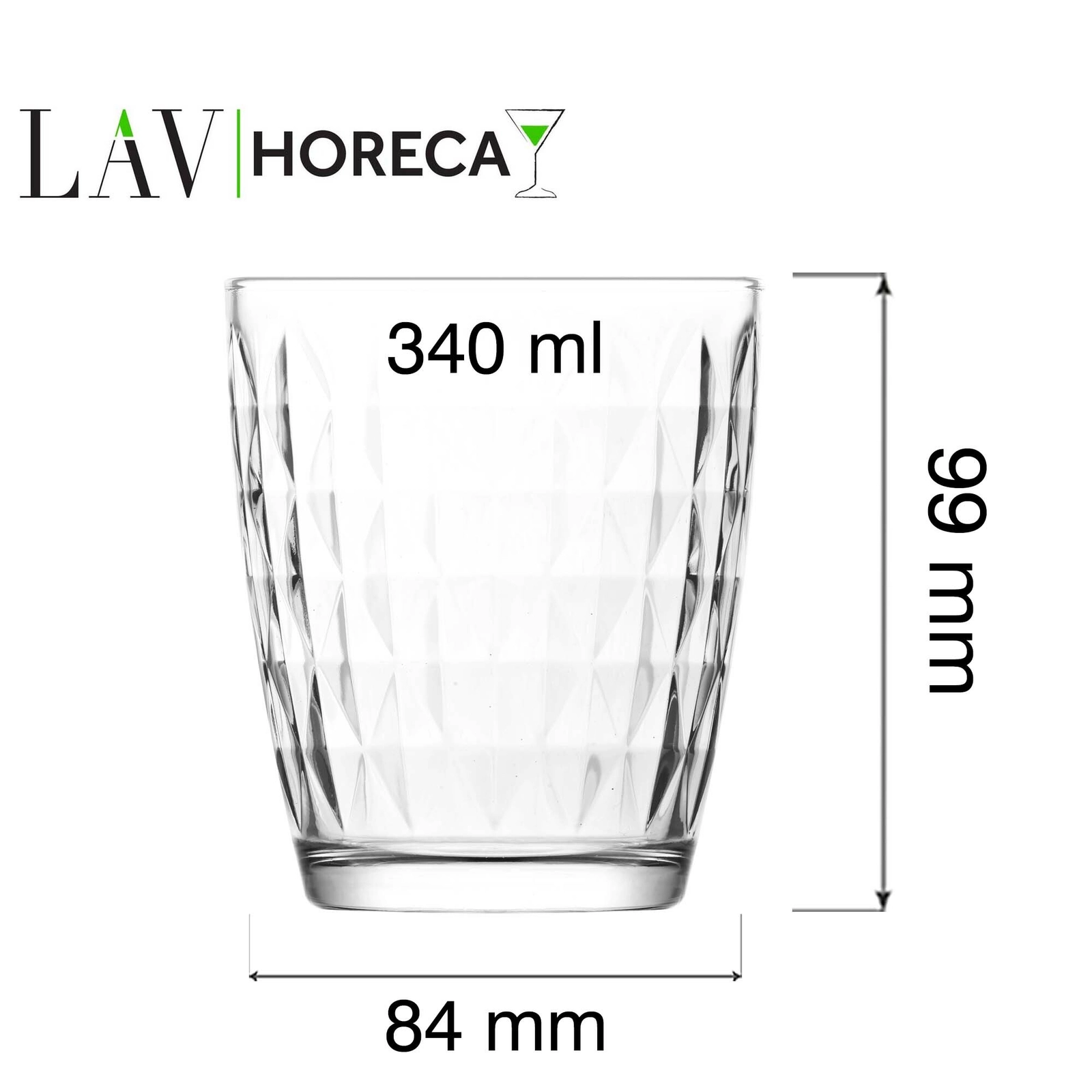 Szklanka, 340 ml, przezroczysta | LAV, Marbella