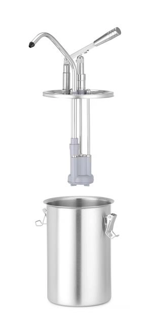 Pojemnik ze stali nierdzewnej do sosów z dyspenserem, 4,5 l, ⌀180x420 mm | HENDI, 558102