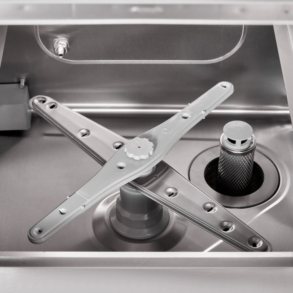 Zmywarko wyparzarka do szkła z dozownikiem płynu myjącego, kosz 400×400 mm, 2.77 kW, 230 V, 465×565×720 mm | STALGAST, 801400