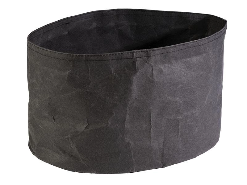 Koszyk owalny na pieczywo 300x200x180 mm z papieru wodoodpornego, czarny | APS, Paperbag