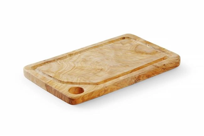 Deska do serwowania prostokątna z drewna oliwnego, 335x205x25 mm | HENDI, 505410
