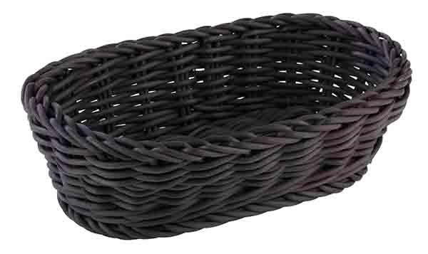 Koszyk owalny z polipropylenu 190x120x60 mm, czarny | APS, Profi Line
