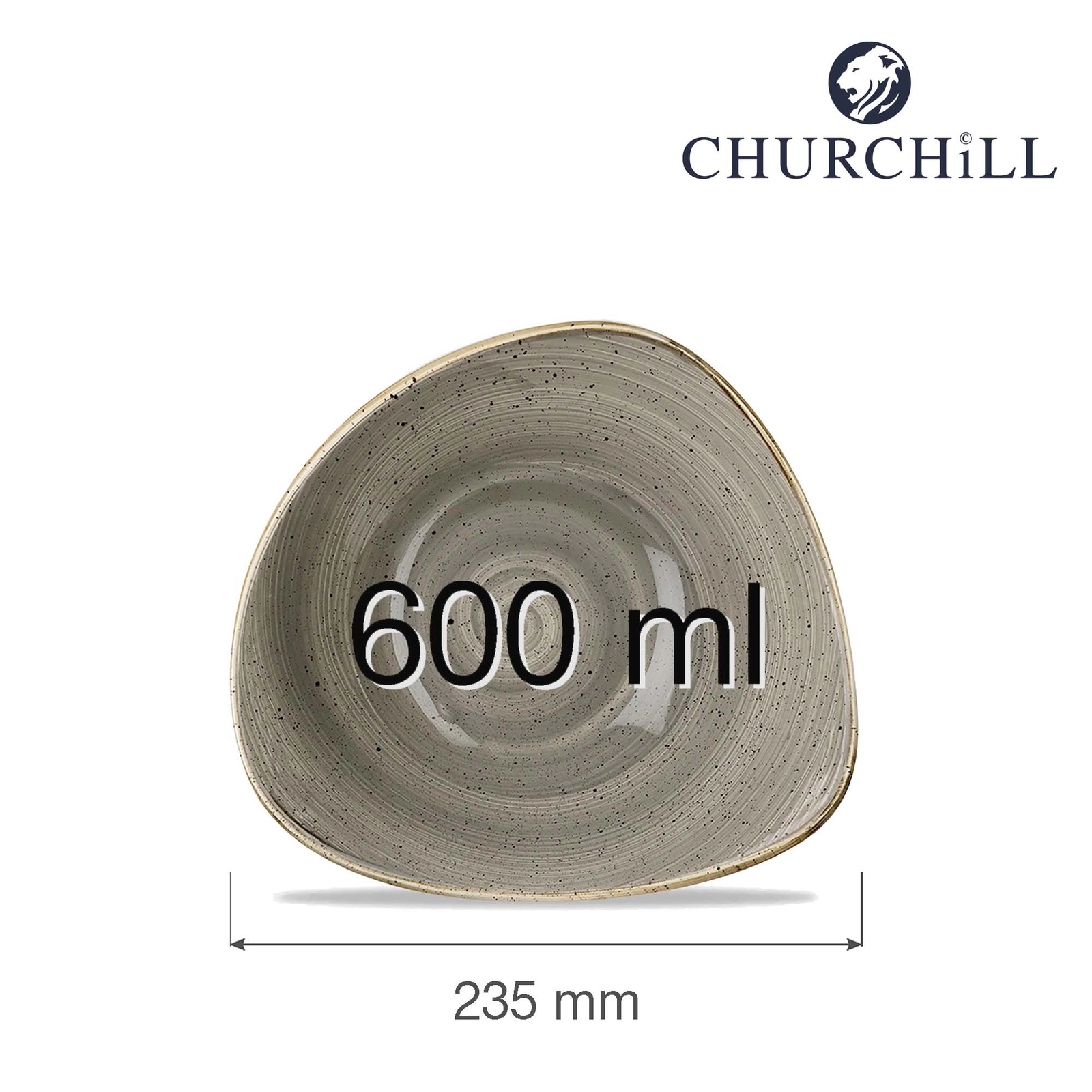 Miska trójkątna, 600 ml | CHURCHILL, Stonecast Peppercorn Grey