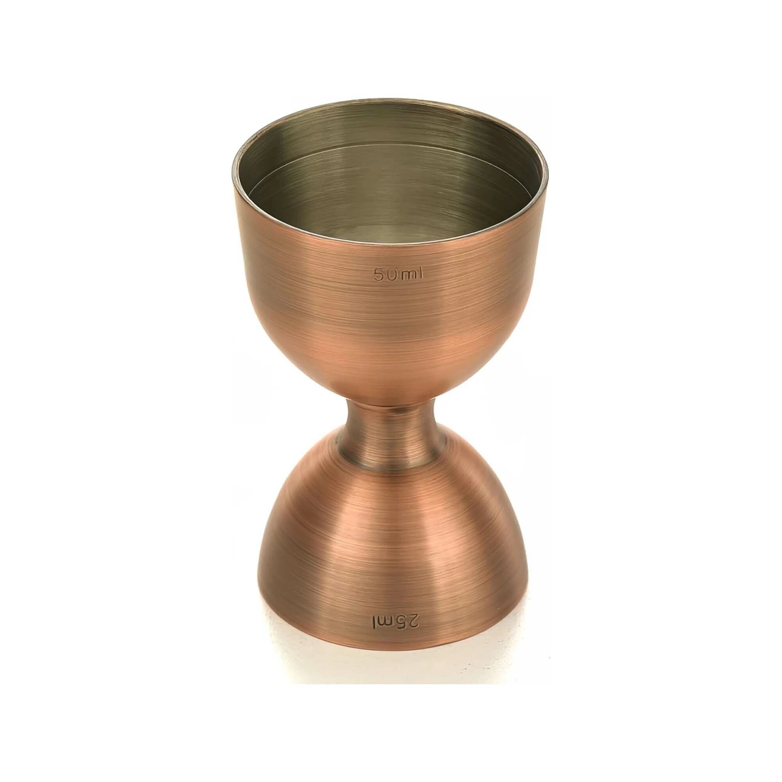 Miarka barmańska Bell z prostą krawędzią, ze stali nierdzewnej, antyczna miedź, 25/50 ml | BARFLY, Bell