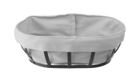Kosz do pieczywa z workiem, owalny, 250x160x75 mm, czarny | HENDI, 427125