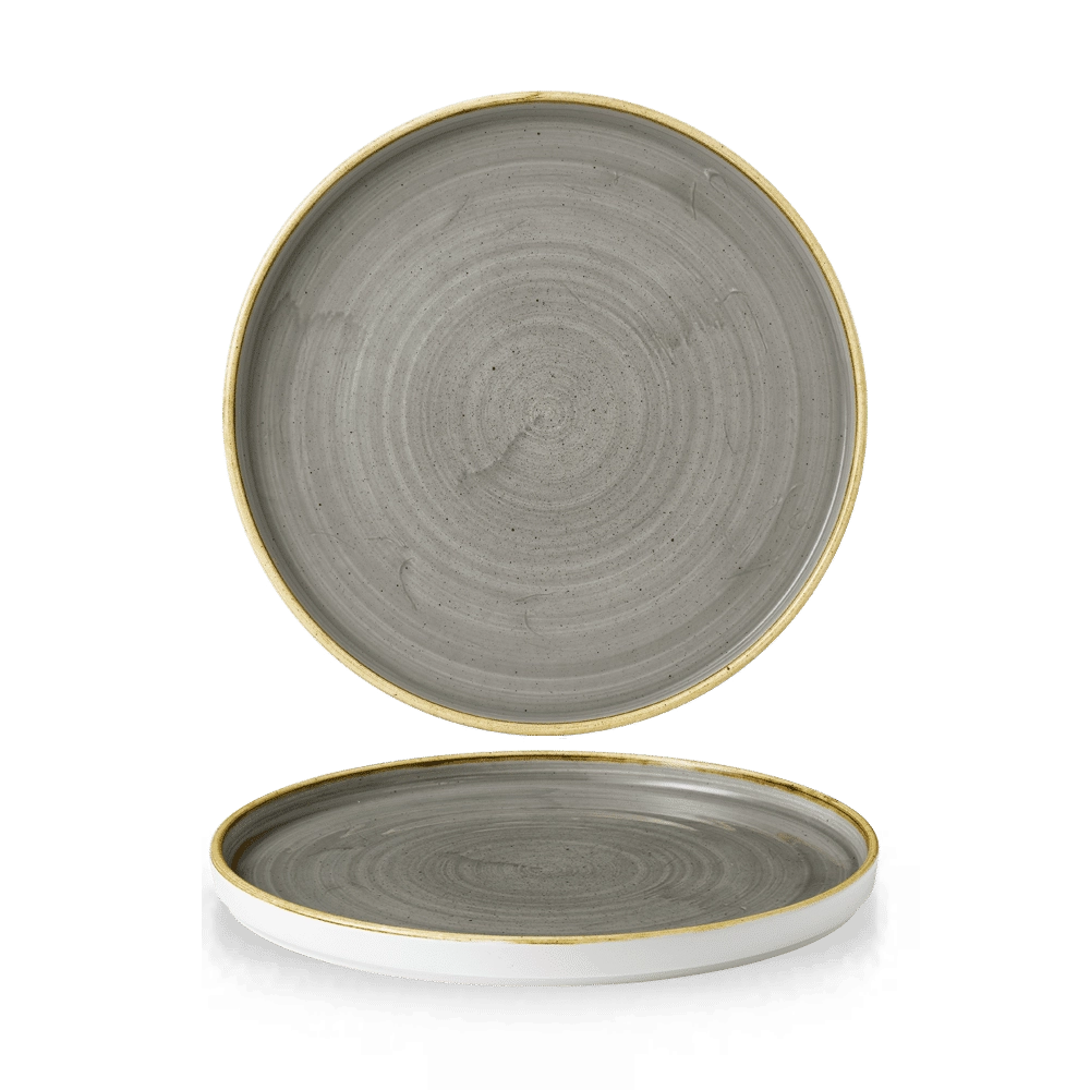 Talerz płytki z rantem, Ø260 mm | CHURCHILL, Stonecast Peppercorn Grey
