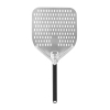 Perforowana łopata do pizzy ze stali nierdzewnej z aluminiowym uchwytem, kwadratowa, 310x355x660 mm | TECHNICA, Pizza Line