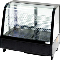 Witryna ekspozycyjna przeszklona 100 l, czarna, oświetlenie LED, 682x450x675 mm | STALGAST, 852104