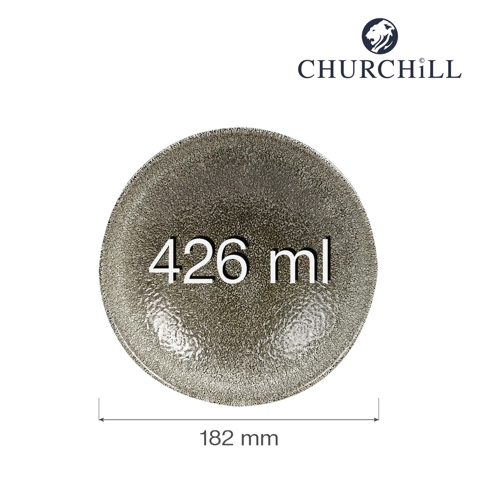 Miska coupe, 426 ml | CHURCHILL, Raku Quartz Black