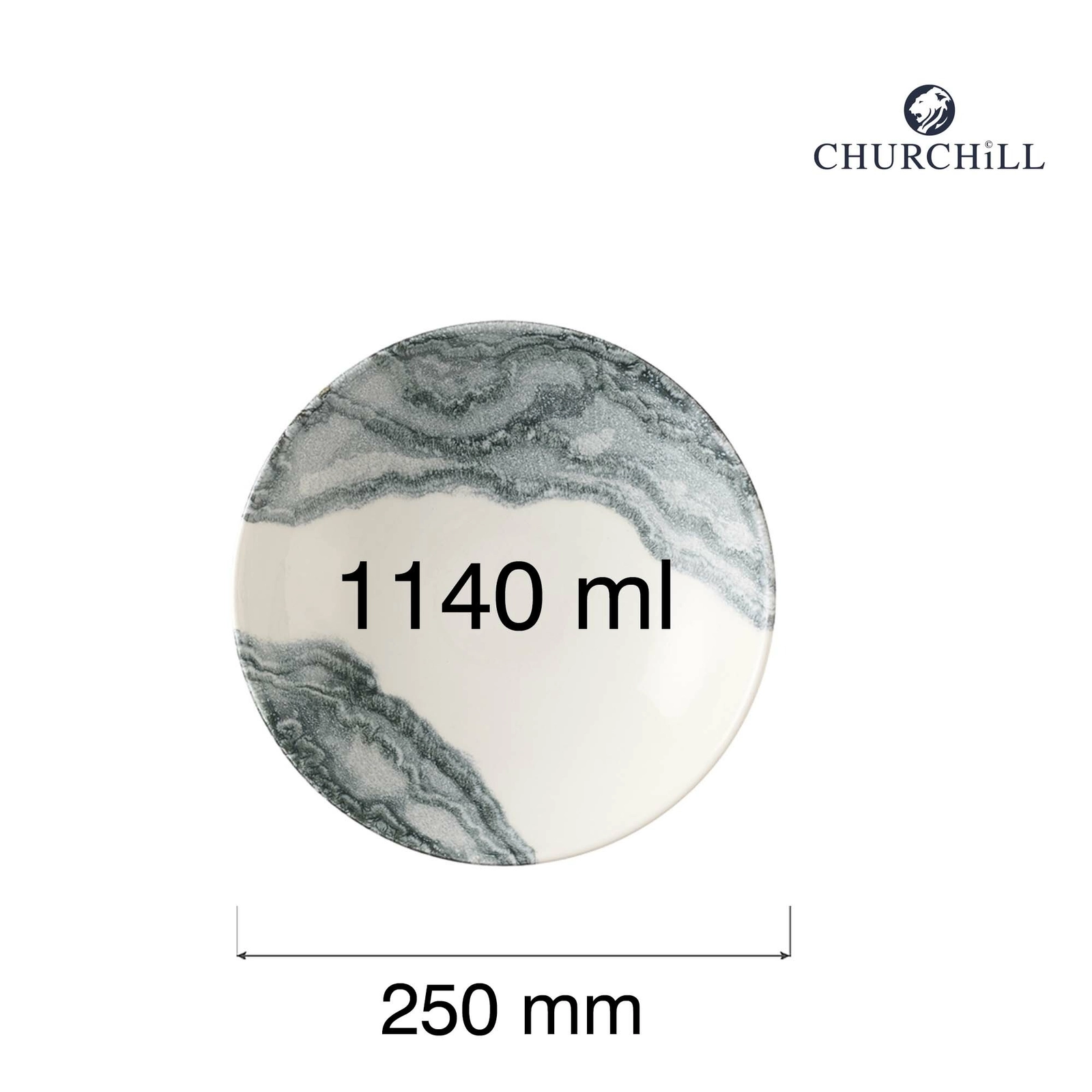 Miska coupe, Ø250 mm, kremowa | CHURCHILL, Tide Black