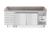 Stół chłodniczy do pizzy 2-drzwiowy z 7 szufladami i blatem granitowym, 250 l, 230V, 0,25 kW, 2020x802x1000 mm | ARKTIC, 232842