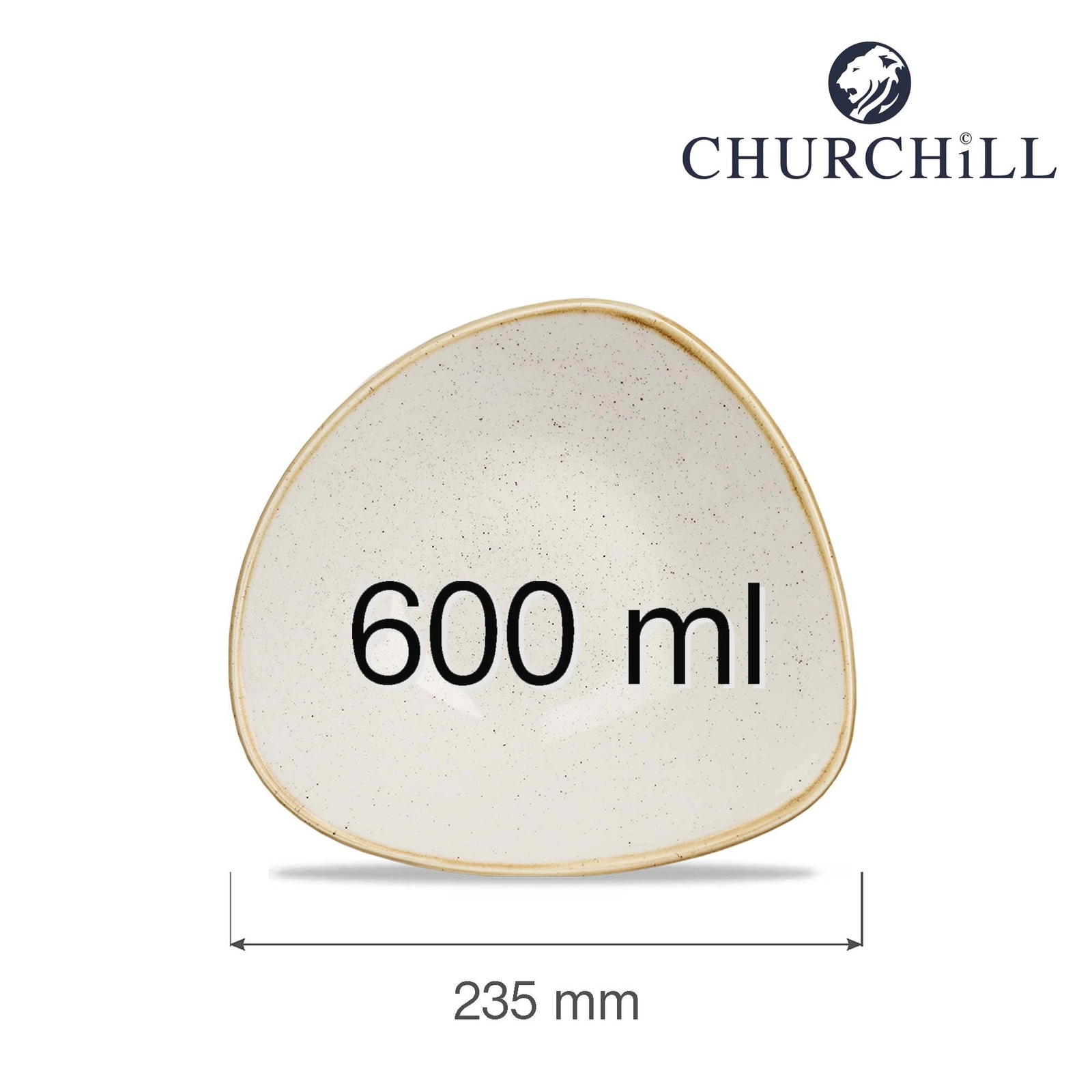 Miska trójkątna, Ø235 mm, 600 ml | CHURCHILL, Stonecast Barley White
