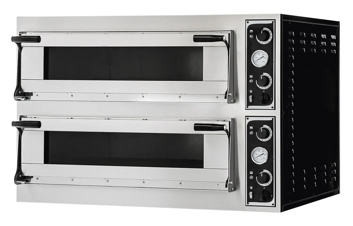 Piec do pizzy 2-komorowy, 400 V, 13,8 kW, 1100x964x745 mm | PRISMAFOOD, Trays 44 Glass