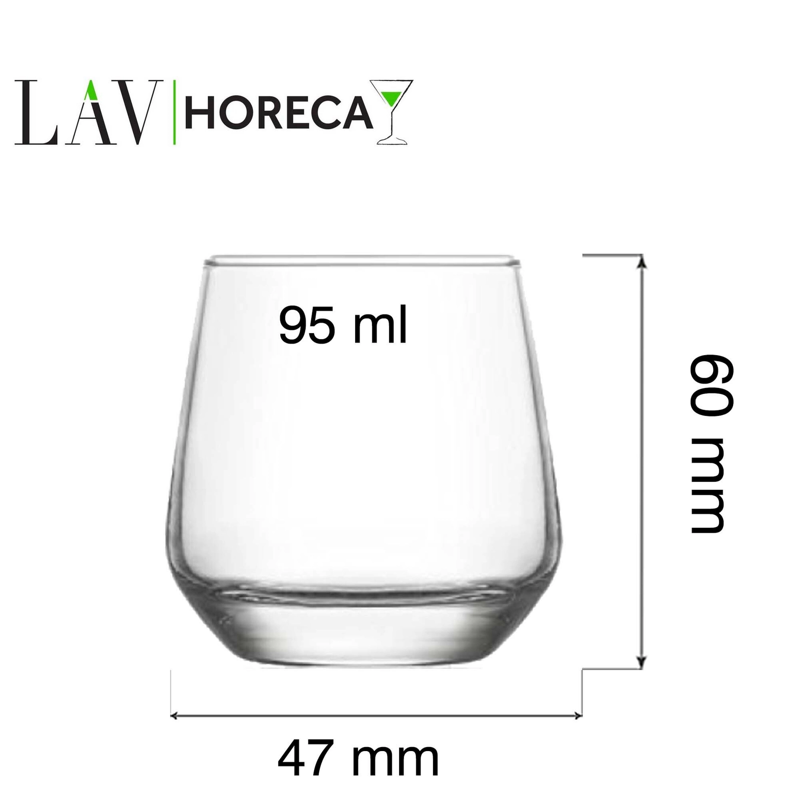 Szklanka do wody do espresso, 95 ml, przezroczysta | LAV, Lyon