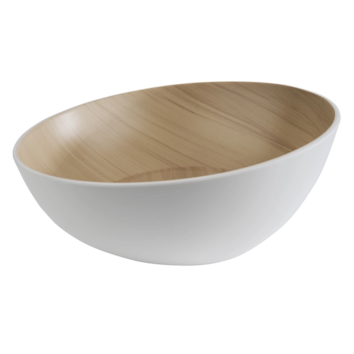 Miska z melaminy 1,6 l, 250x110 mm, biało-brązowa | APS, 84922