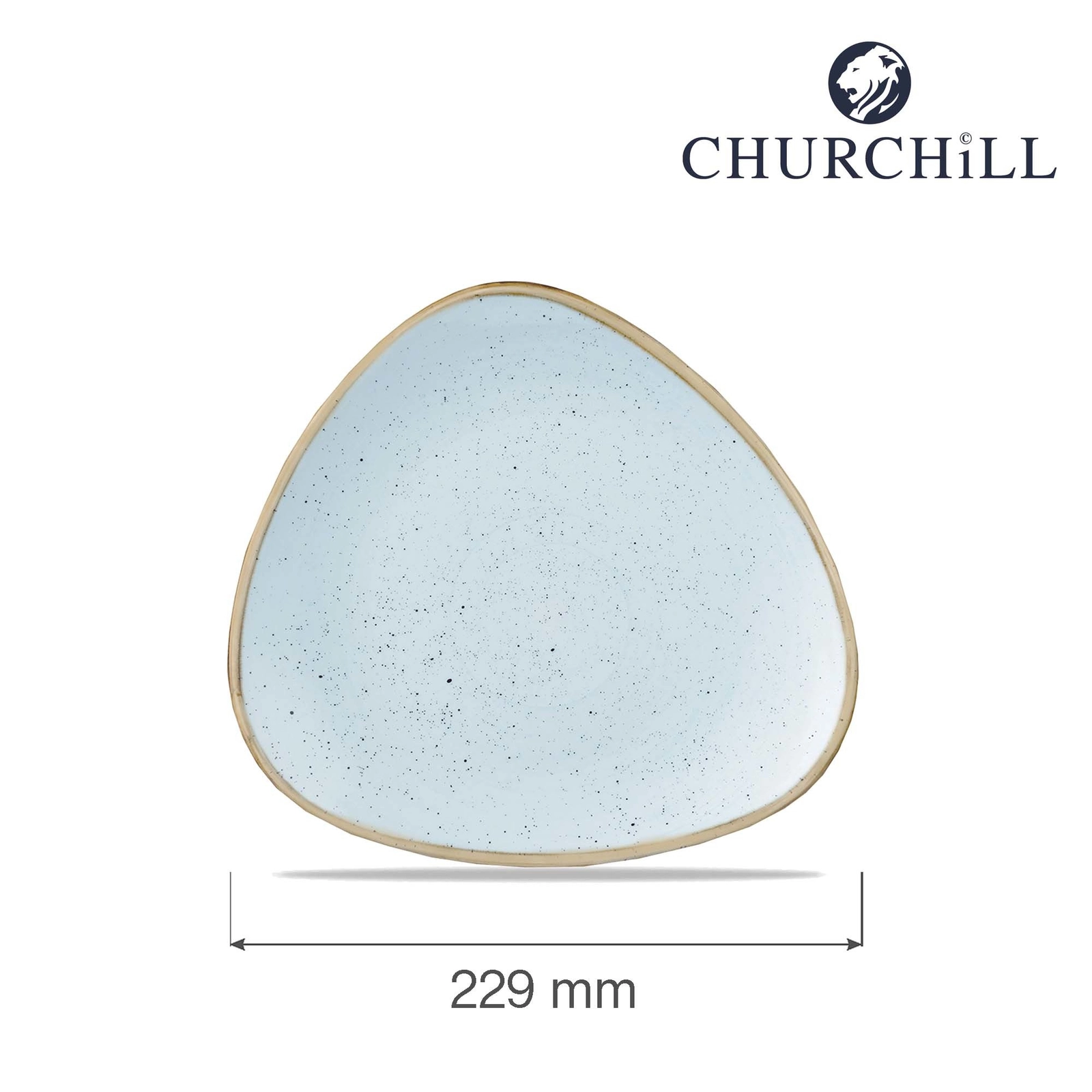 Talerz trójkątny, Ø229 mm | CHURCHILL, Stonecast Duck Egg Blue