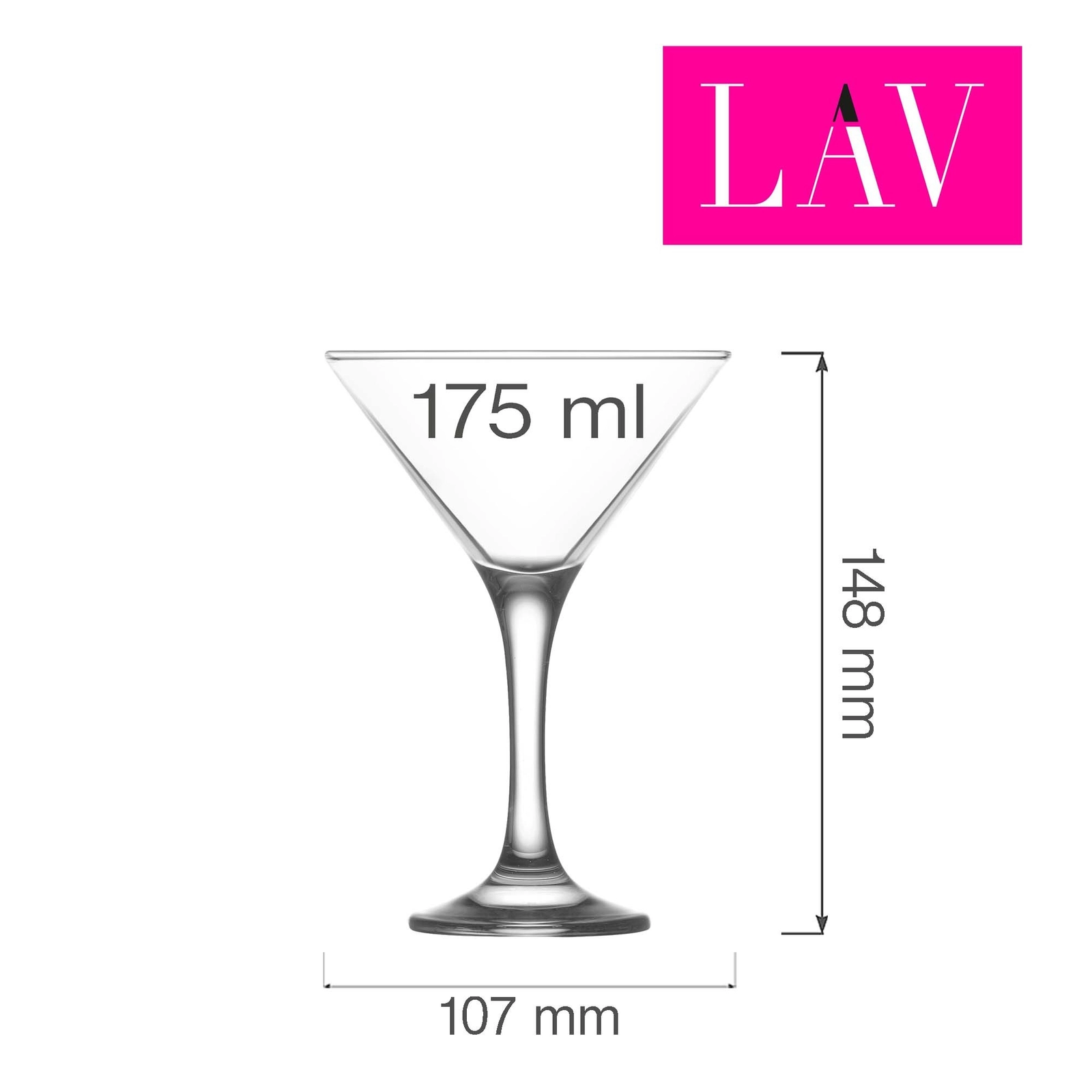 Kieliszek do martini i cosmopolitan, 175 ml | LAV, Misket