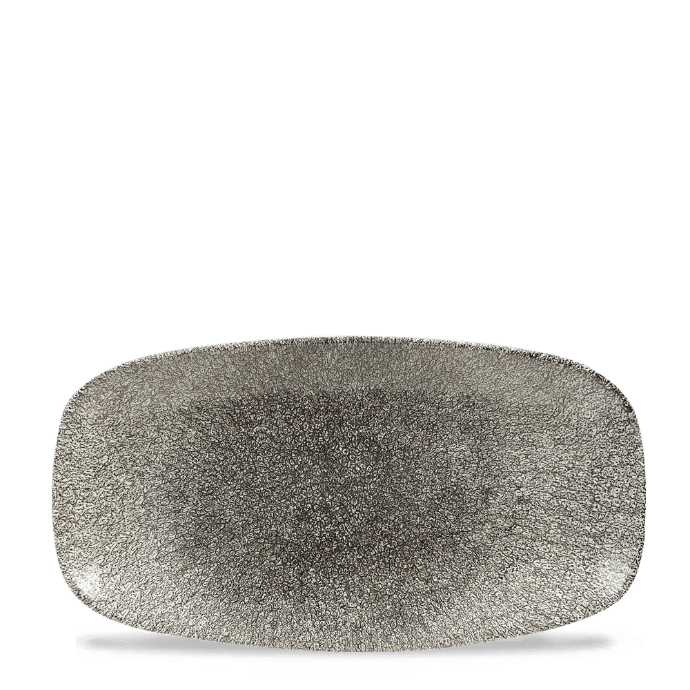 Talerz podłużny, 298x153 mm | CHURCHILL, Raku Quartz Black
