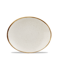 Talerz owalny coupe, 190×160 mm | CHURCHILL, Stonecast Barley White