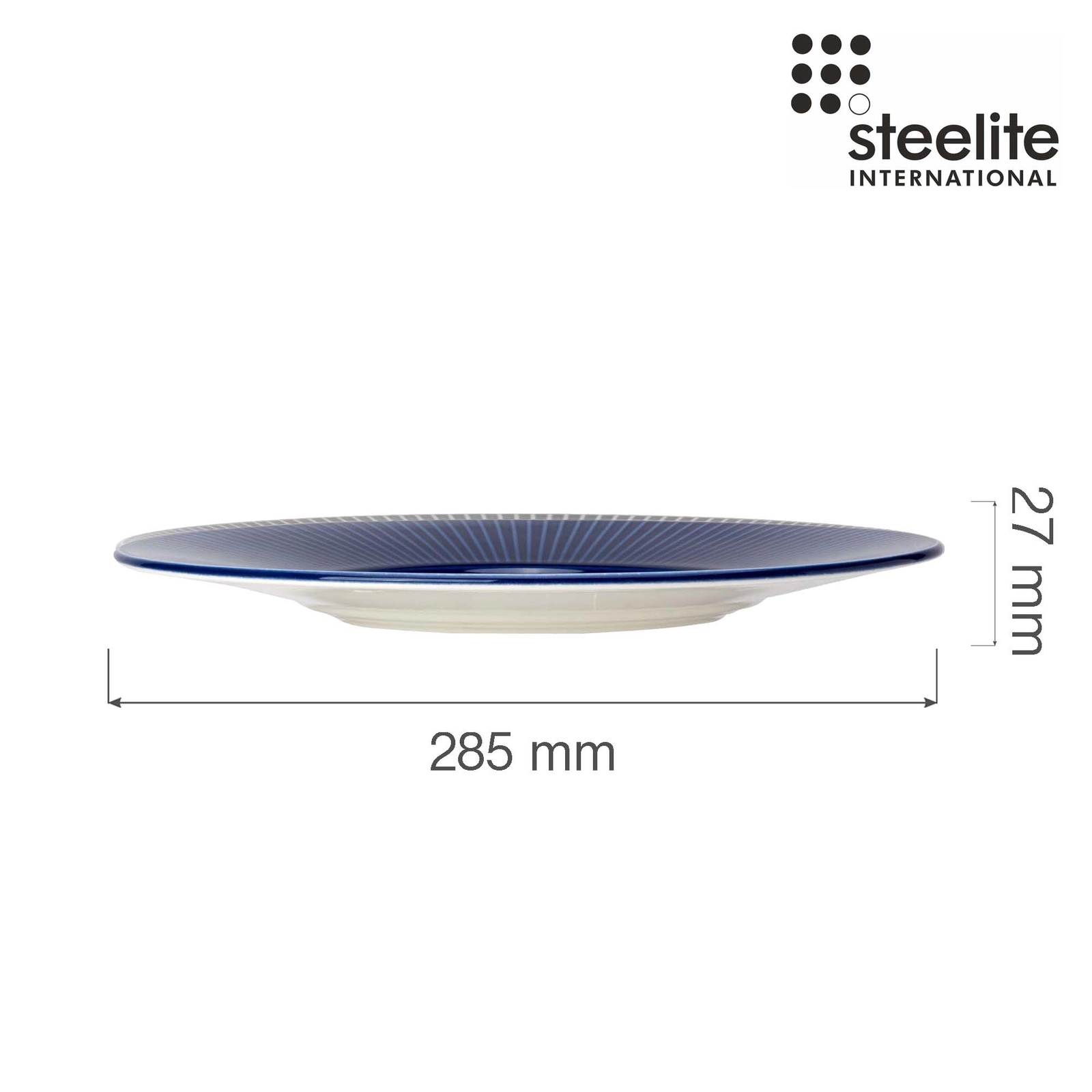 Talerz Gourmet ze średnim rantem, ⌀285 mm, niebieski | STEELITE, Willow Azure