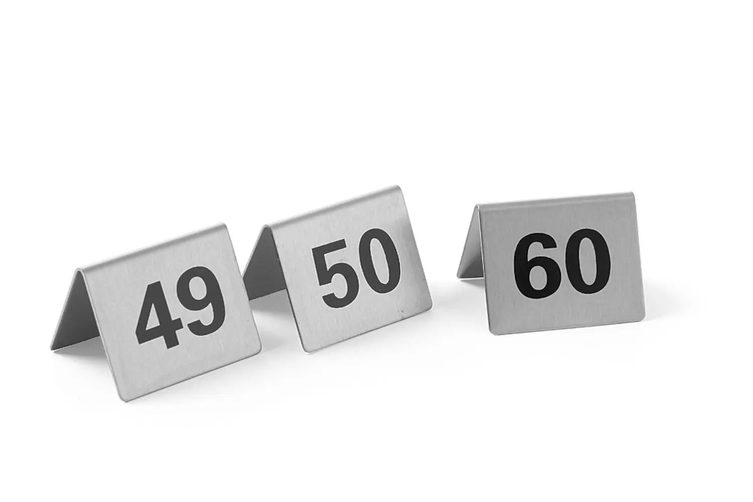 Tabliczki informacyjne z numerami, 50x35x40 mm, numery 49-60 | HENDI, 663882